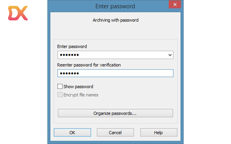 Đặt mật khẩu cho file nén để tăng tính bảo mật thông tin