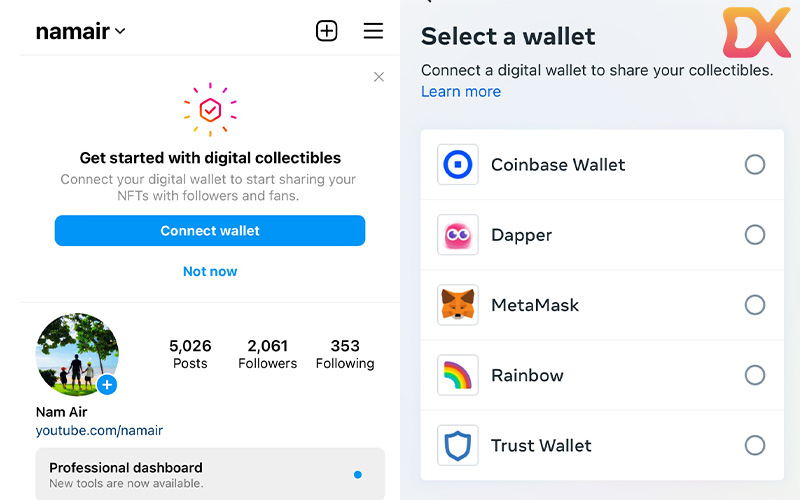 Instagram cho phép liên kết với các loại ví để thanh toán